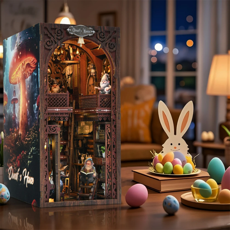 Le Refuge des Nains Joyeux – Book Nook Kit miniature