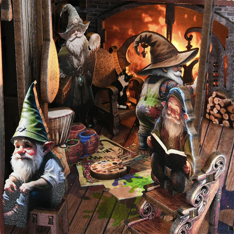 Le Refuge des Nains Joyeux – Book Nook Kit miniature