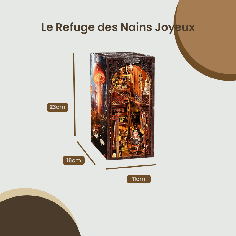 Le Refuge des Nains Joyeux – Book Nook Kit miniature