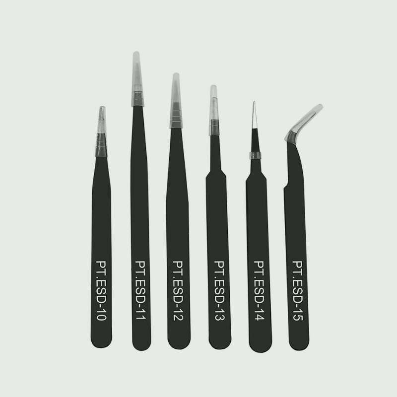 6pcs anti-static stainless steel tweezers set repair repair tool set anti-static hand tool set for model making