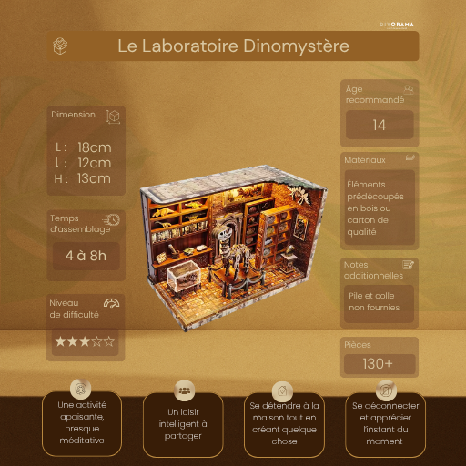 Laboratoire DinoMystėre – Book Nook Kit miniature