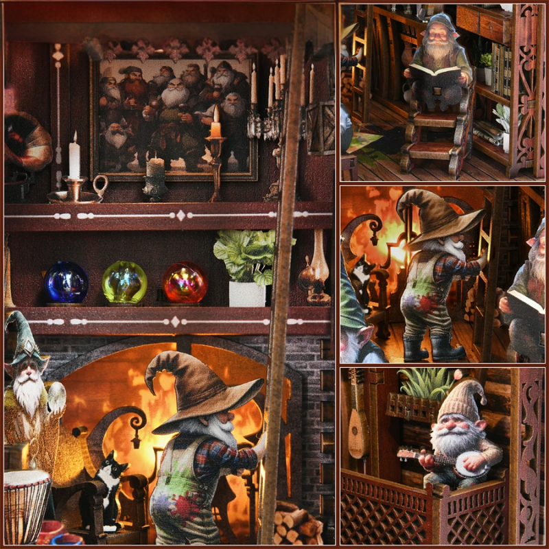 Le Refuge des Nains Joyeux – Book Nook Kit miniature
