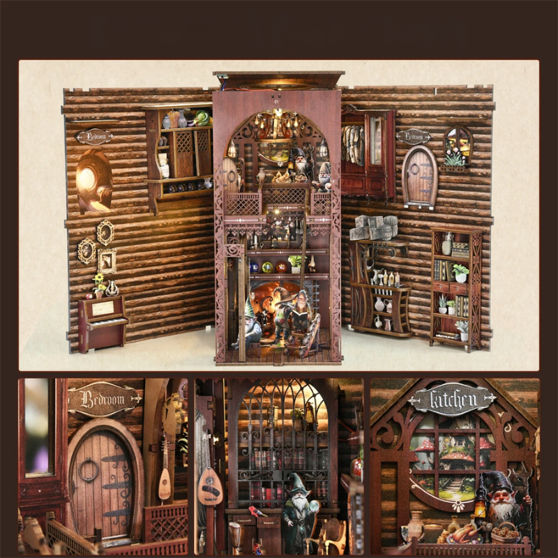 Le Refuge des Nains Joyeux – Book Nook Kit miniature