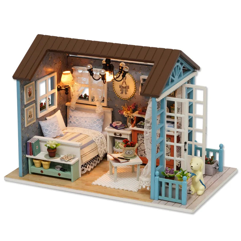 Maison Miniature – Chambre Jardin Bleu