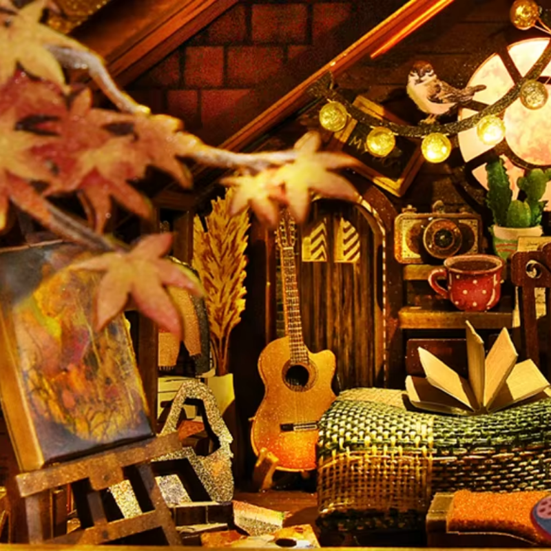 Le refuge Automnal – Book Nook Kit miniature