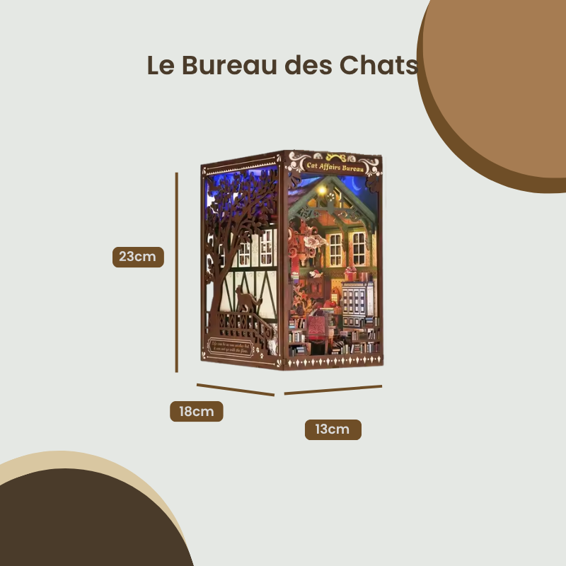 Le Bureau des Chats – Book Nook Kit miniature