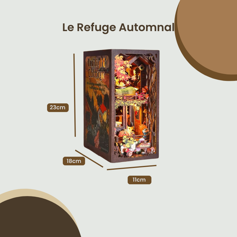 Le refuge Automnal – Book Nook Kit miniature