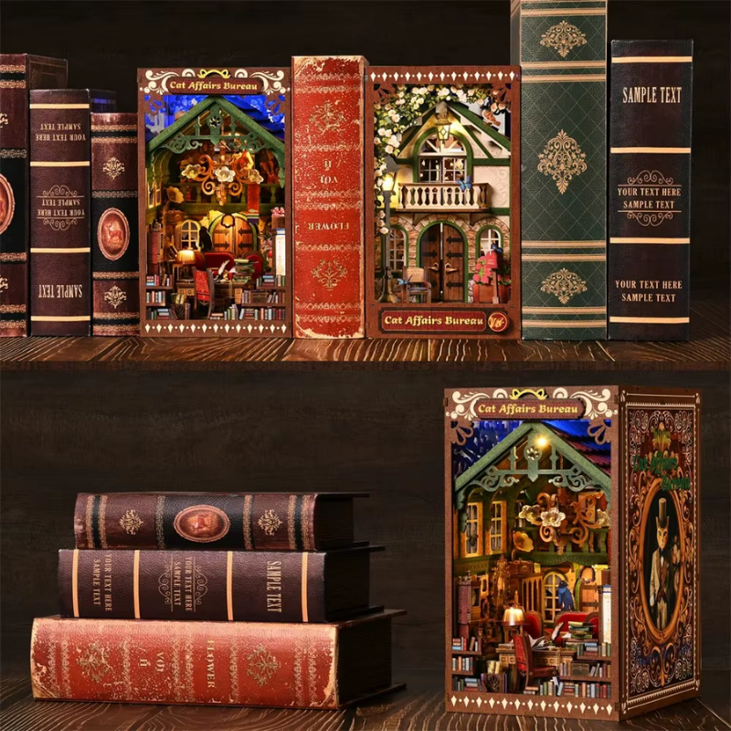 Le Bureau des Chats – Book Nook Kit miniature