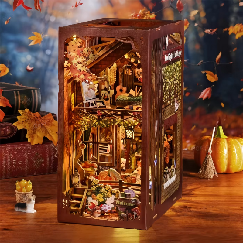 Le refuge Automnal – Book Nook Kit miniature